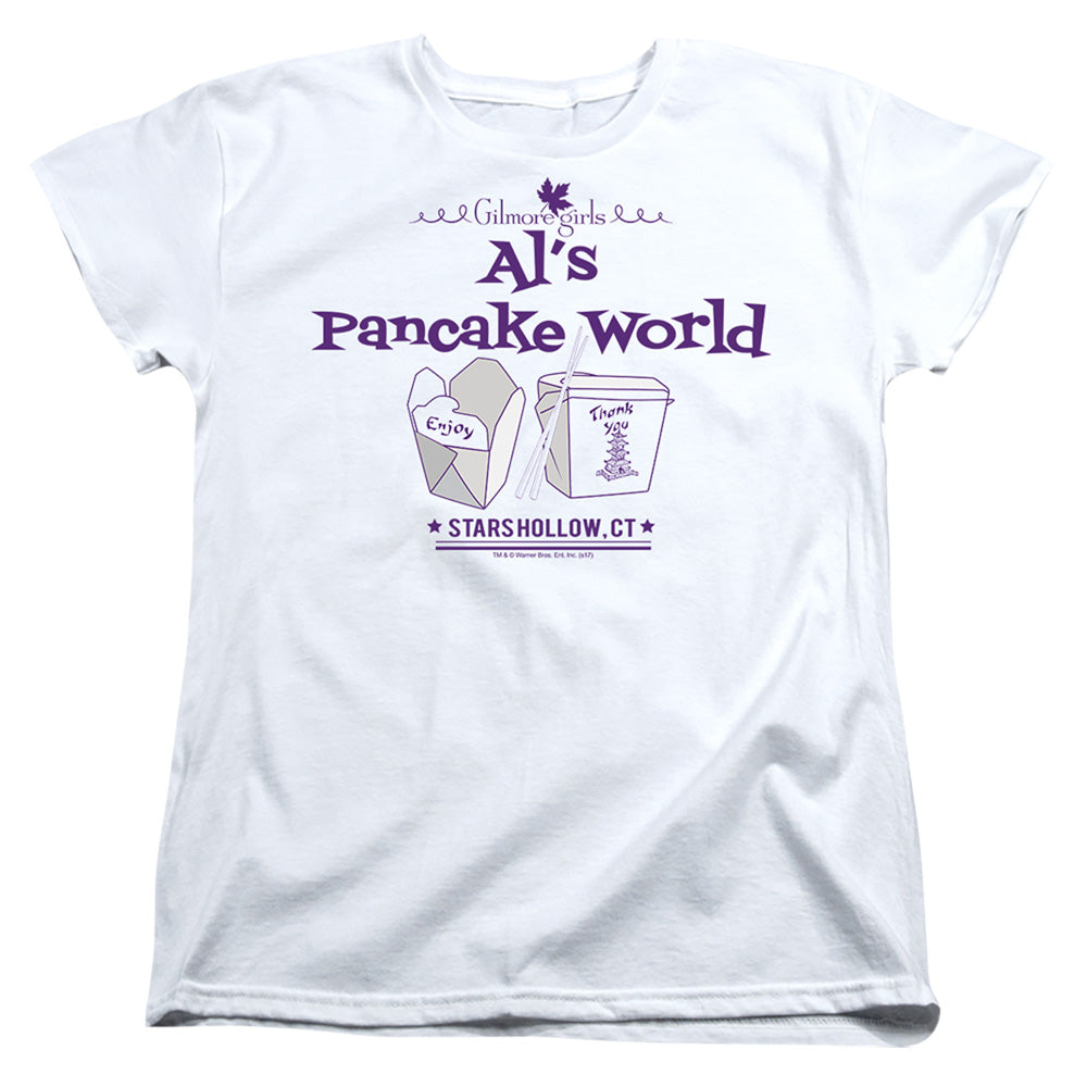 GILMORE GIRLS : AL'S PANCAKE WORLD WOMENS SHORT SLEEVE White SM