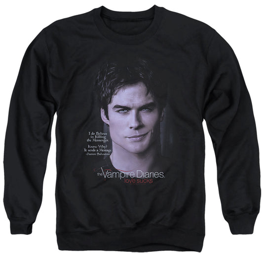 VAMPIRE DIARIES : MESSENGER ADULT CREW SWEAT Black 2X