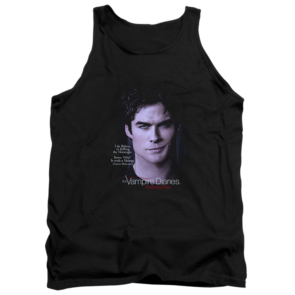 VAMPIRE DIARIES : MESSENGER ADULT TANK Black 2X