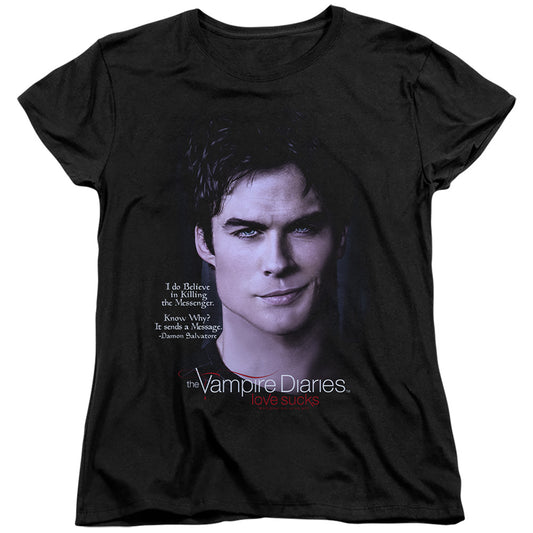 VAMPIRE DIARIES : MESSENGER WOMENS SHORT SLEEVE Black MD