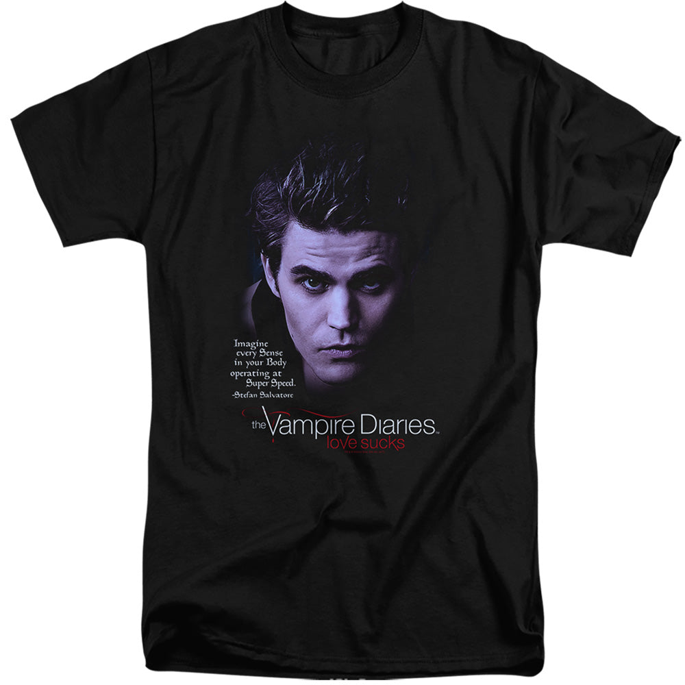 VAMPIRE DIARIES : SENSE YOUR BODY ADULT TALL FIT SHORT SLEEVE Black 2X