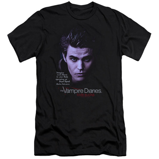 VAMPIRE DIARIES : SENSE YOUR BODY PREMIUM ADULT RINGSPUN COTTON SHORT SLEEVE Black 2X