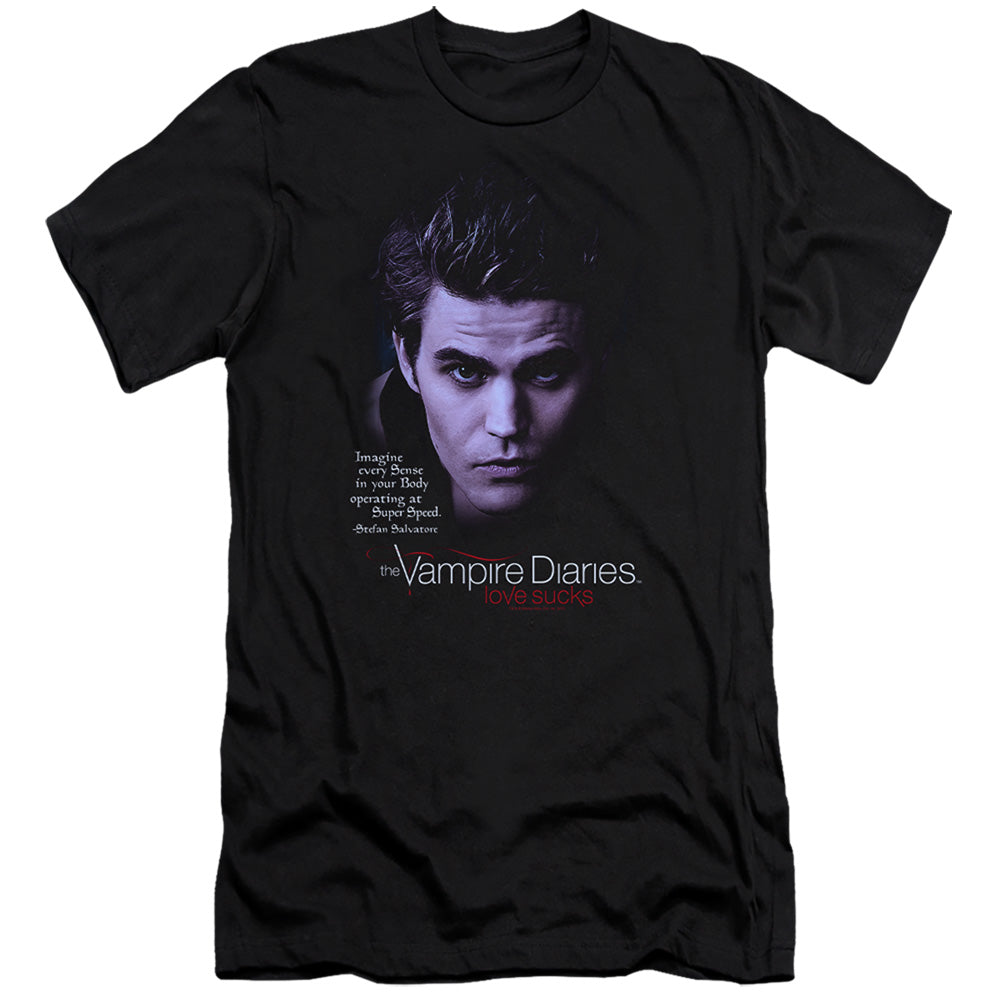 VAMPIRE DIARIES : SENSE YOUR BODY PREMIUM ADULT RINGSPUN COTTON SHORT SLEEVE Black XL