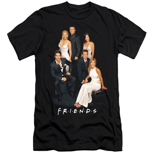 FRIENDS : CLASSY PREMIUM ADULT RINGSPUN COTTON SHORT SLEEVE Black 2X