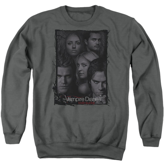 VAMPIRE DIARIES : SO HERE WE ARE ADULT CREW SWEAT Charcoal 3X