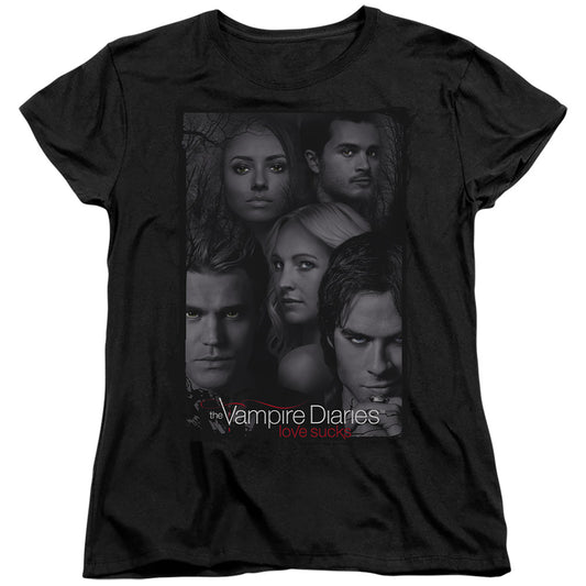 VAMPIRE DIARIES : SO HERE WE ARE WOMENS SHORT SLEEVE Black 2X