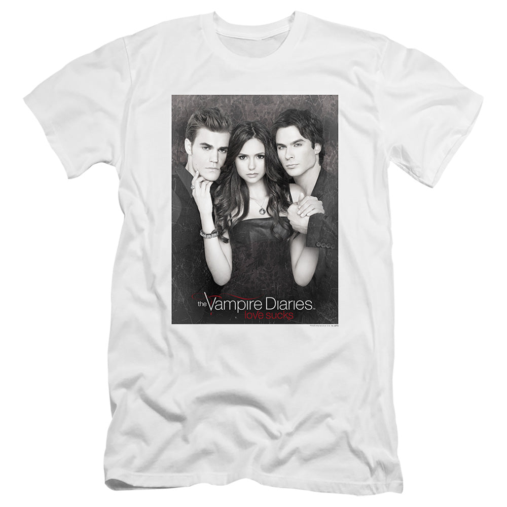 VAMPIRE DIARIES : THAT WAS THEN PREMIUM ADULT RINGSPUN COTTON SHORT SLEEVE White 2X