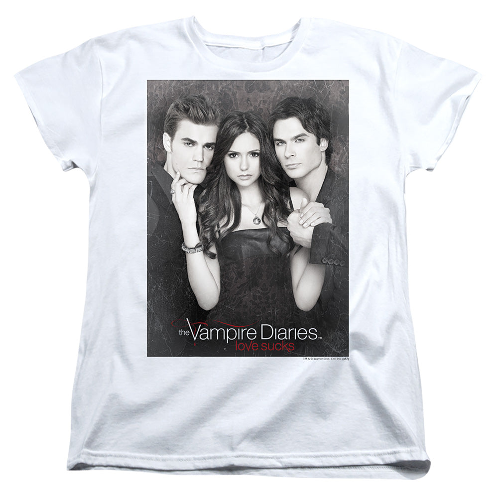 VAMPIRE DIARIES : THAT WAS THEN WOMENS SHORT SLEEVE White 2X