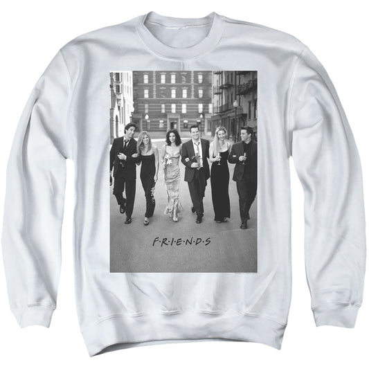 FRIENDS : WALK THE STREETS ADULT CREW SWEAT White 2X