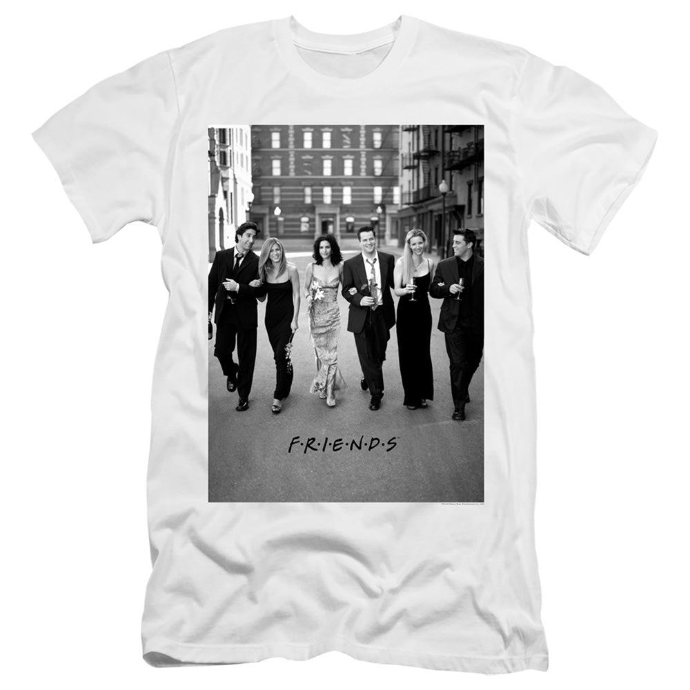 FRIENDS : WALK THE STREETS  PREMIUM CANVAS ADULT SLIM FIT 30\1 White MD