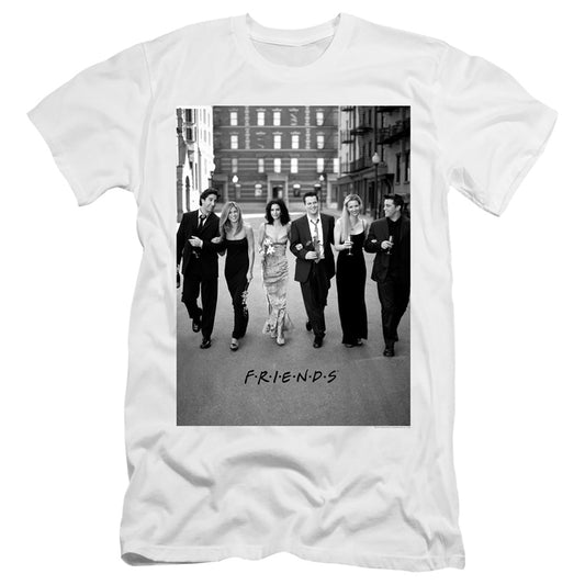 FRIENDS : WALK THE STREETS  PREMIUM CANVAS ADULT SLIM FIT 30\1 White SM