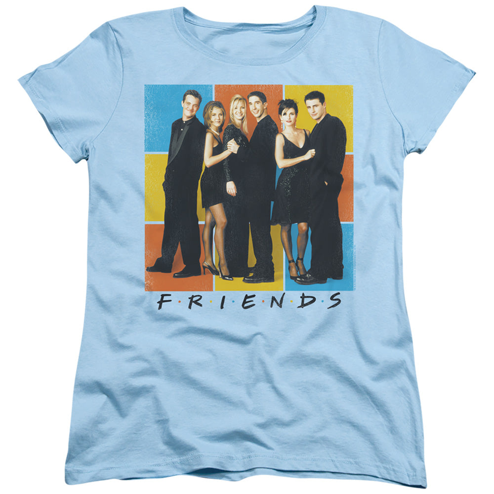 FRIENDS : COLOR BLOCK OF FRIENDS WOMENS SHORT SLEEVE Light Blue LG