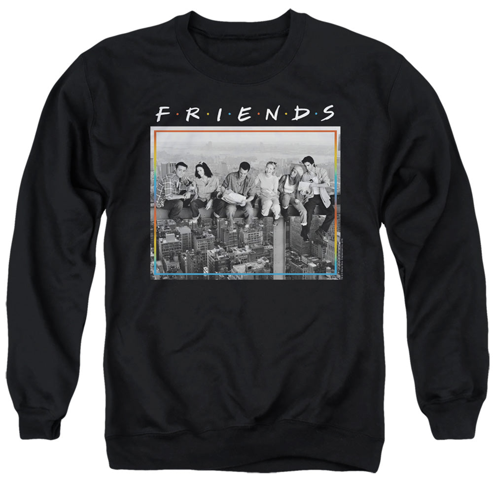 FRIENDS : LUNCH BREAK ADULT CREW SWEAT Black 2X