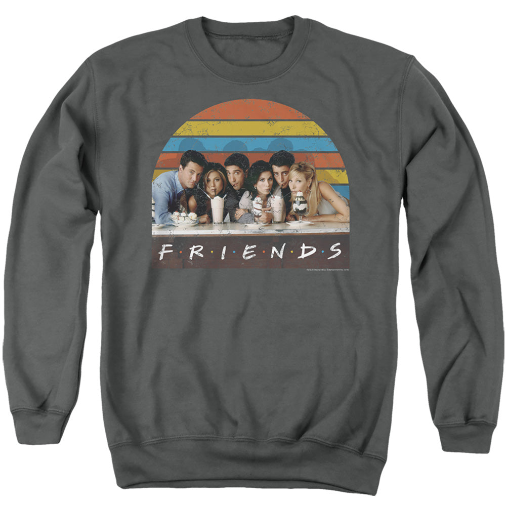 FRIENDS : SODA FOUNTAIN ADULT CREW SWEAT Charcoal 2X