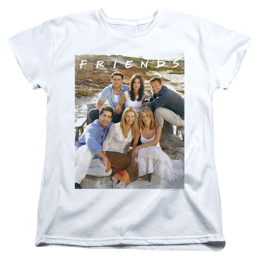 FRIENDS : LIFE'S A BEACH WOMENS SHORT SLEEVE White LG