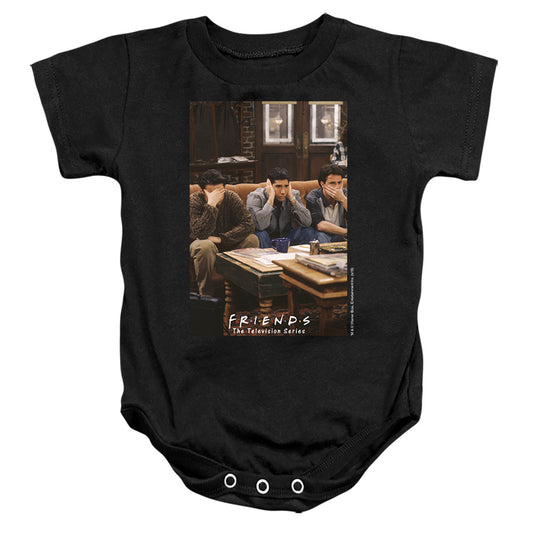 FRIENDS : HEAR SPEAK SEE NO EVIL INFANT SNAPSUIT Black SM (6 Mo)