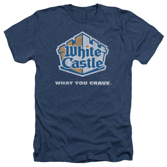 WHITE CASTLE : DISTRESSED LOGO ADULT HEATHER Navy XL