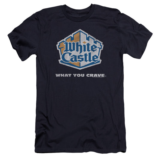 WHITE CASTLE : DISTRESSED LOGO PREMIUM CANVAS ADULT SLIM FIT 30\1 NAVY 2X