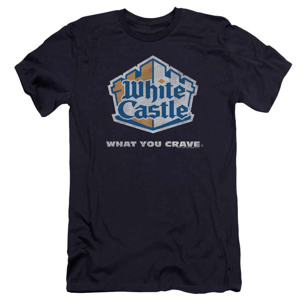 WHITE CASTLE : DISTRESSED LOGO PREMIUM CANVAS ADULT SLIM FIT 30\1 NAVY LG