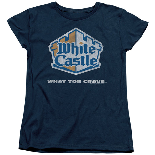 WHITE CASTLE : DISTRESSED LOGO S\S WOMENS TEE NAVY 2X