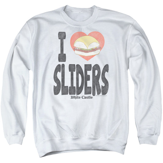 WHITE CASTLE : I HEART SLIDERS ADULT CREW SWEAT White XL