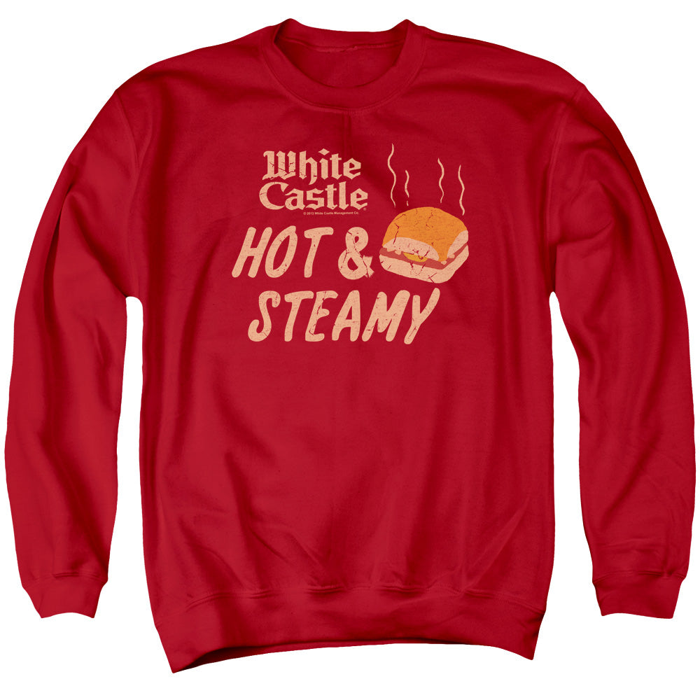 WHITE CASTLE : HOT AND STEAMY ADULT CREW NECK SWEATSHIRT RED 2X