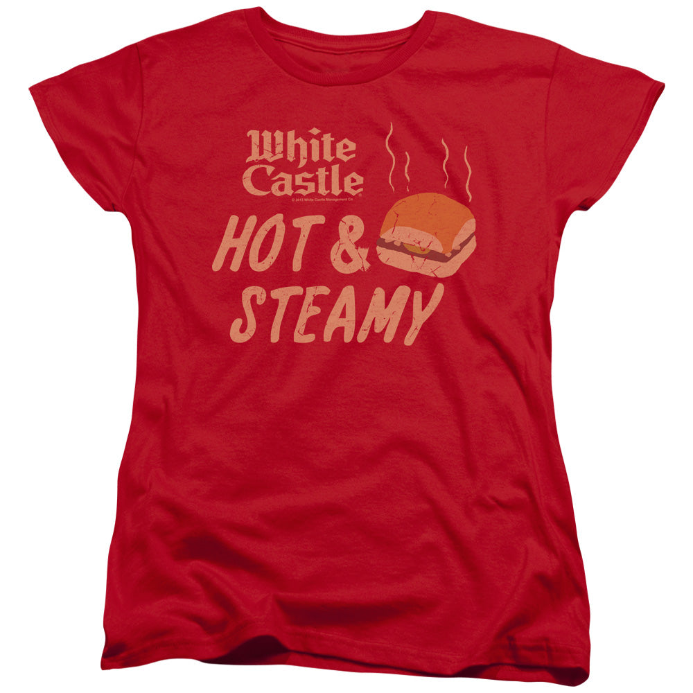 WHITE CASTLE : HOT AND STEAMY S\S WOMENS TEE RED 2X