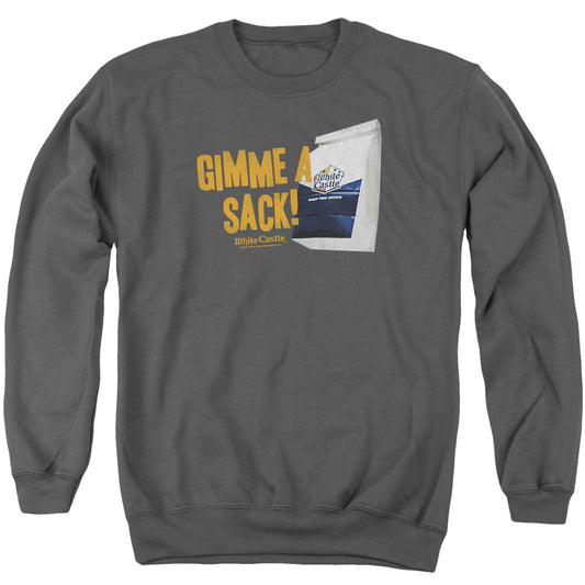 WHITE CASTLE : GIMMIE A SACK ADULT CREW NECK SWEATSHIRT CHARCOAL 2X