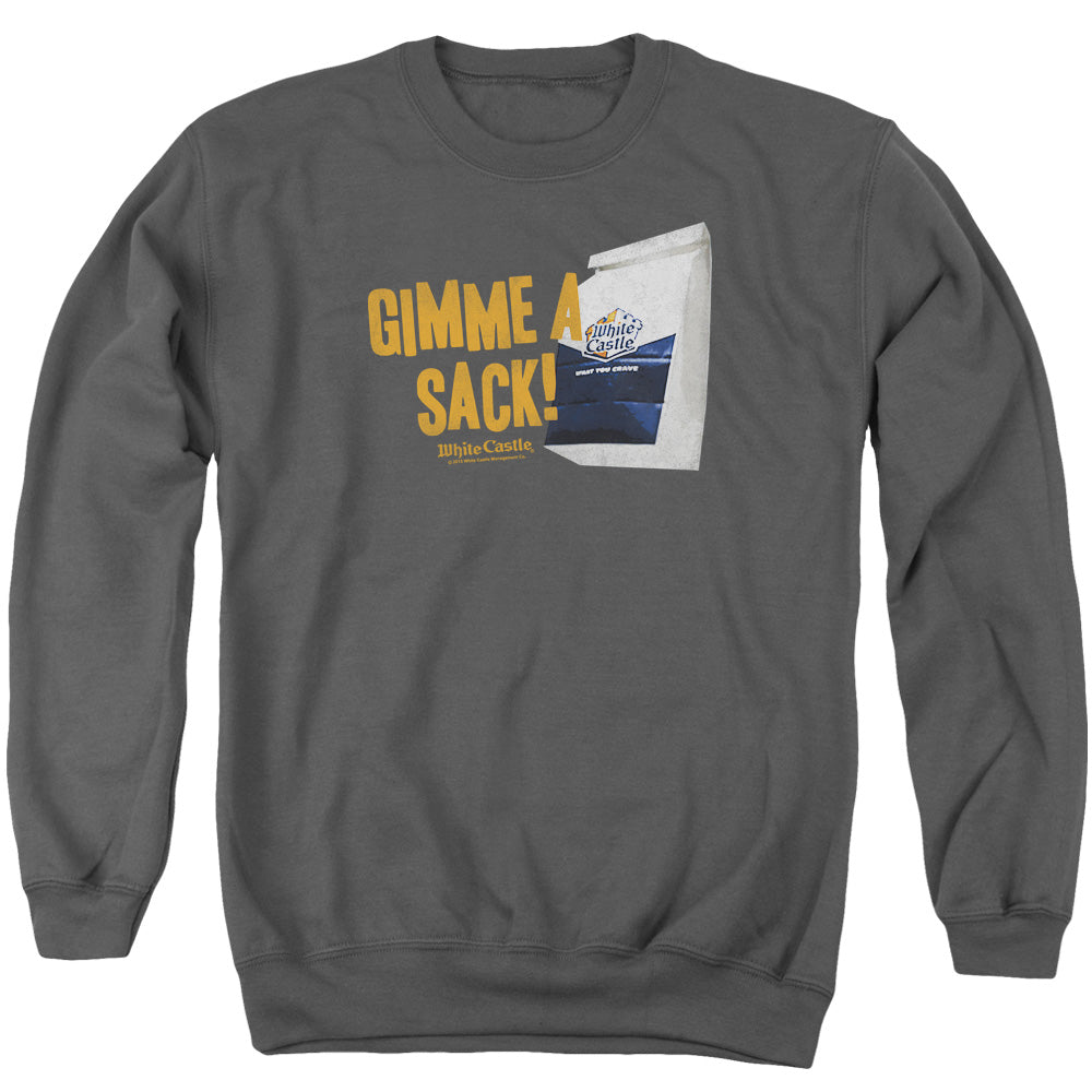 WHITE CASTLE : GIMMIE A SACK ADULT CREW NECK SWEATSHIRT CHARCOAL 3X