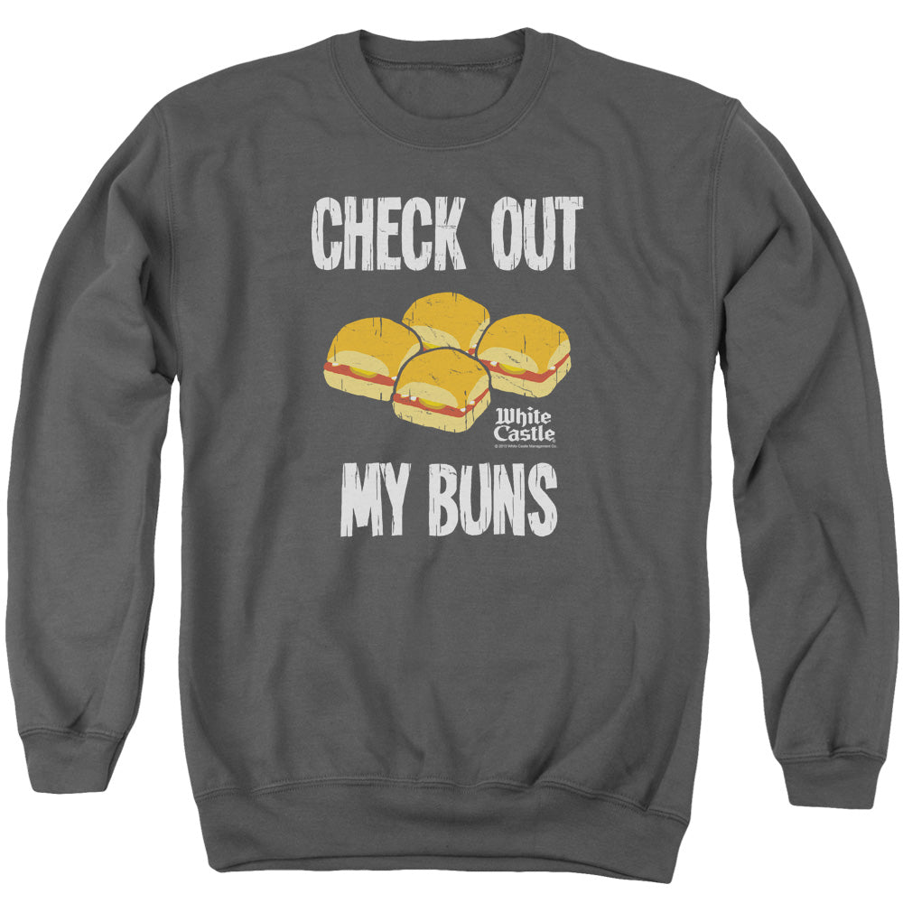 WHITE CASTLE : MY BUNS ADULT CREW NECK SWEATSHIRT CHARCOAL 2X