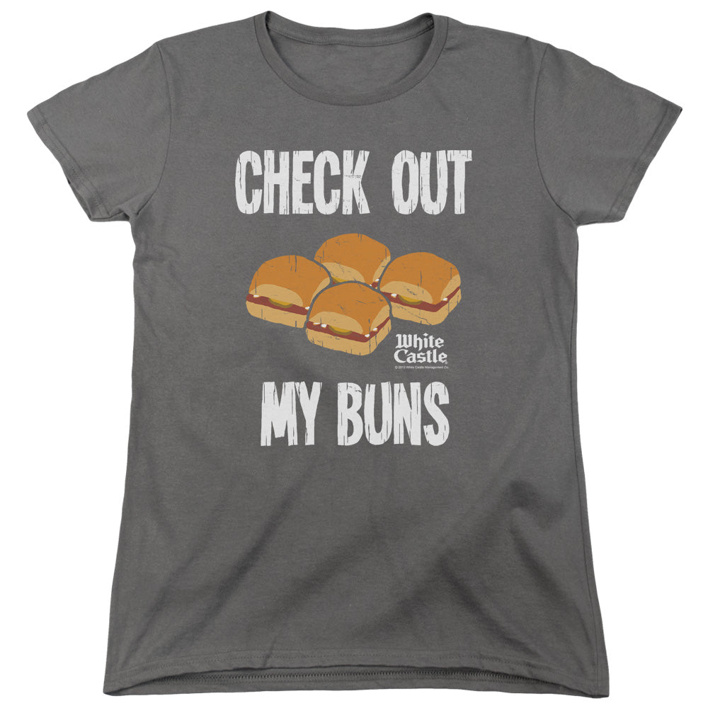 WHITE CASTLE : MY BUNS WOMENS SHORT SLEEVE CHARCOAL 2X