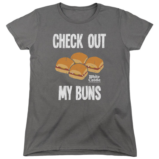 WHITE CASTLE : MY BUNS WOMENS SHORT SLEEVE CHARCOAL 2X