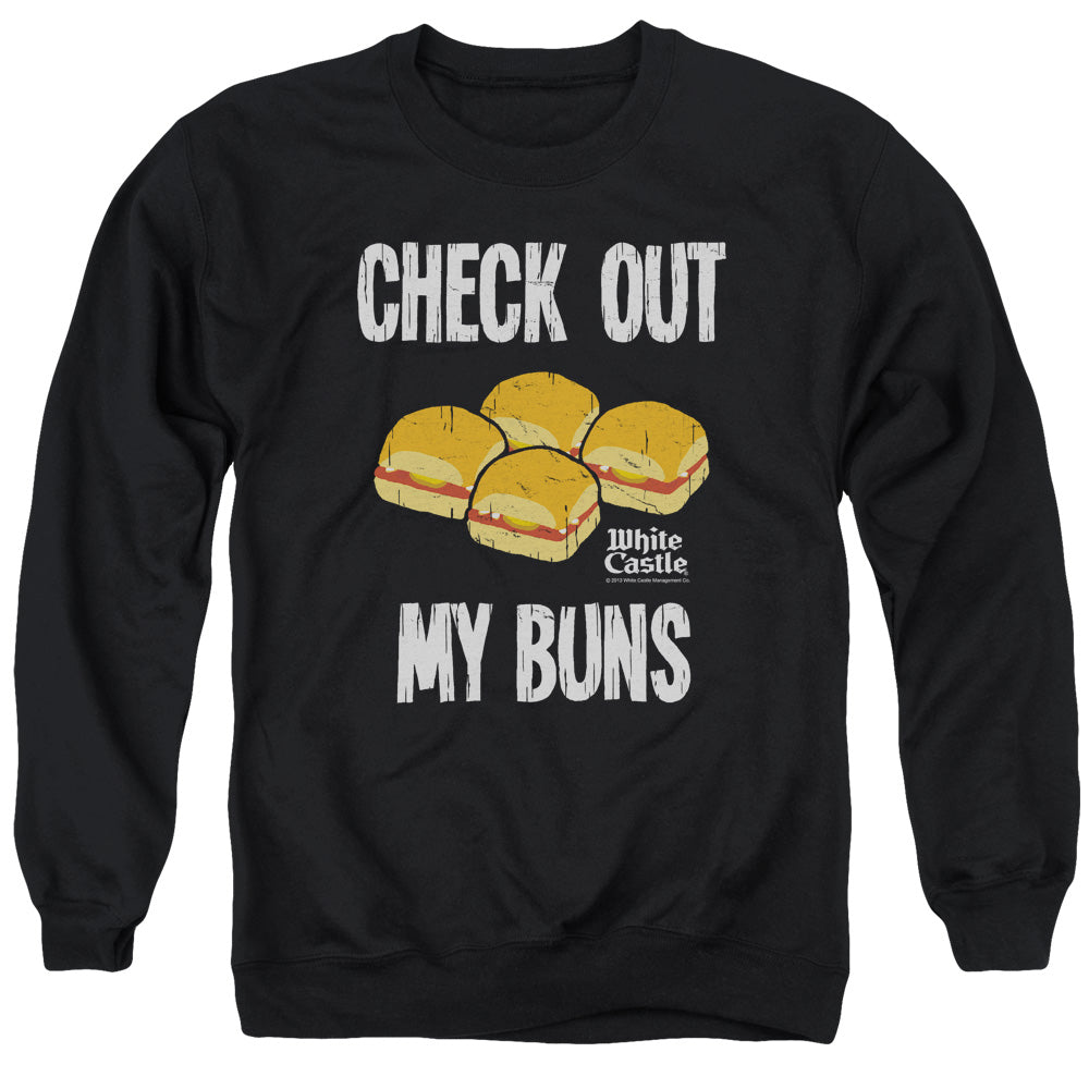 WHITE CASTLE : MY BUNS ADULT CREW NECK SWEATSHIRT BLACK 2X