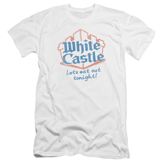 WHITE CASTLE : LET'S EAT PREMIUM CANVAS ADULT SLIM FIT 30\1 WHITE 2X