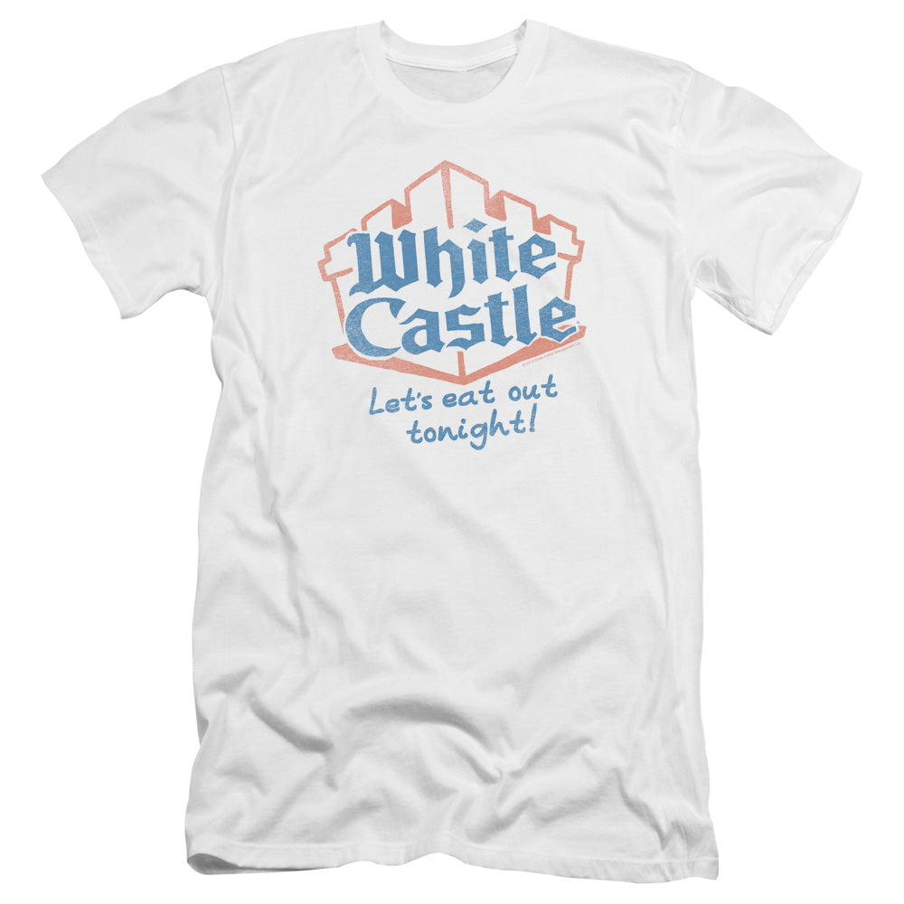 WHITE CASTLE : LET'S EAT PREMIUM CANVAS ADULT SLIM FIT 30\1 WHITE MD