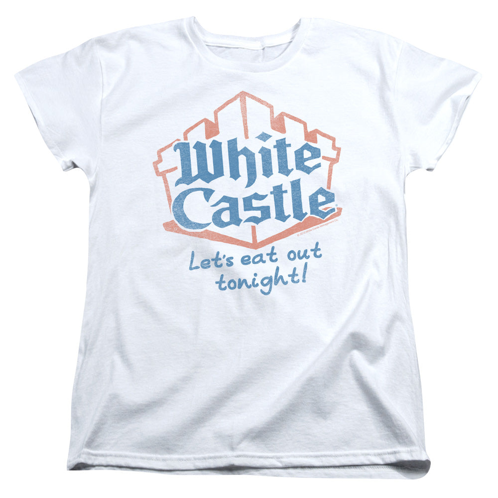 WHITE CASTLE : LET'S EAT S\S WOMENS TEE WHITE 2X