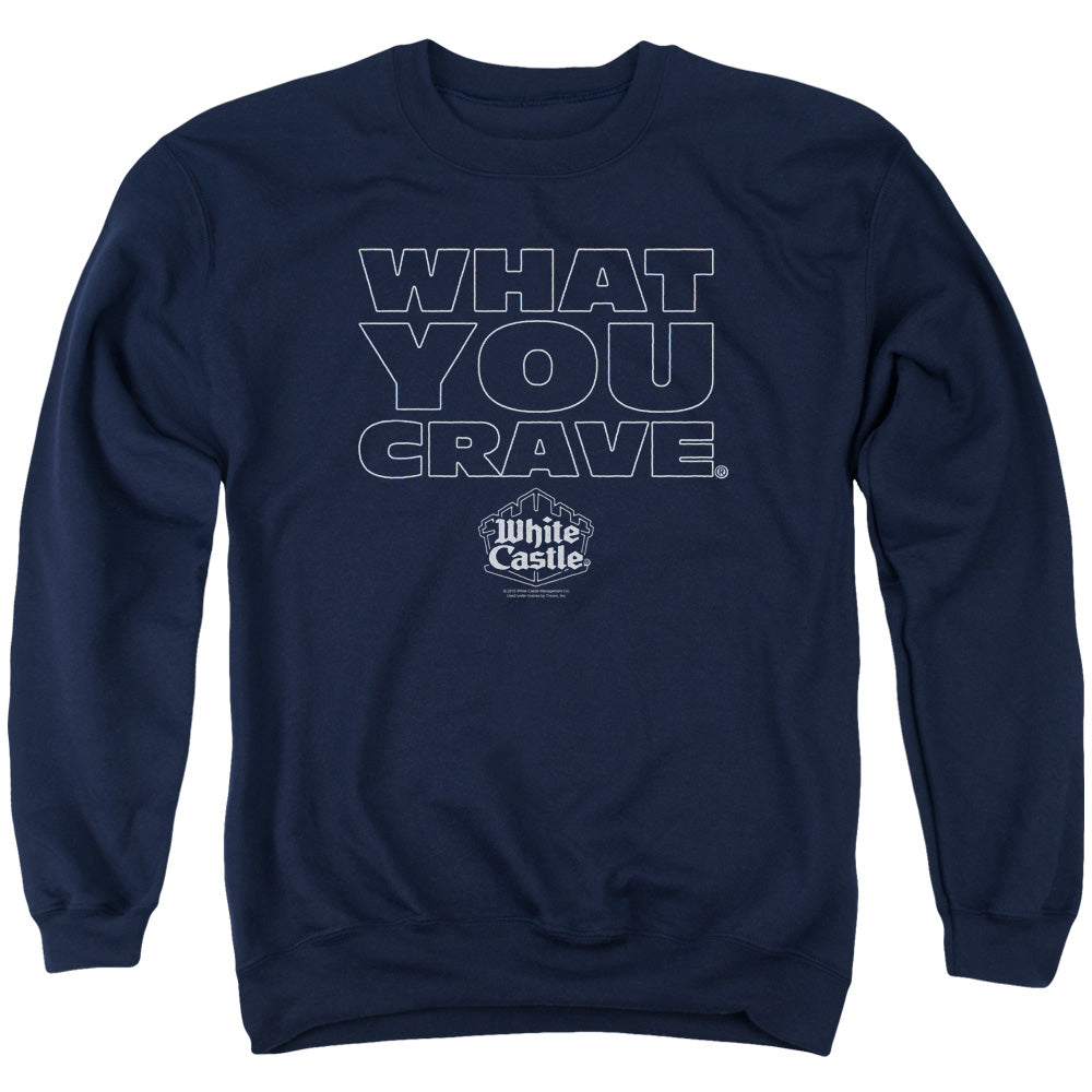 WHITE CASTLE : CRAVING ADULT CREW NECK SWEATSHIRT NAVY 2X