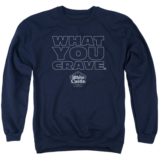 WHITE CASTLE : CRAVING ADULT CREW NECK SWEATSHIRT NAVY LG