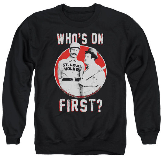 ABBOTT AND COSTELLO : FIRST ADULT CREW SWEAT Black MD