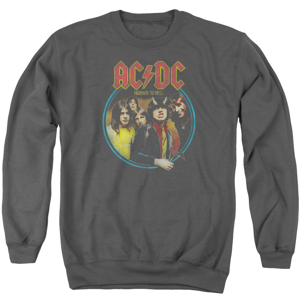 AC\DC : HIGHWAY TO HELL ADULT CREW SWEAT Charcoal 2X