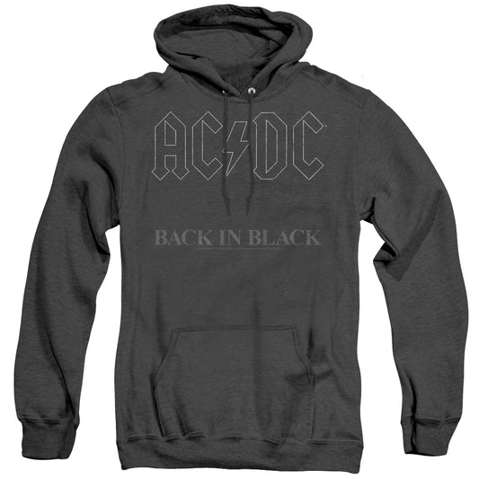 AC\DC : BACK IN BLACK ADULT HEATHER HOODIE BLACK 2X