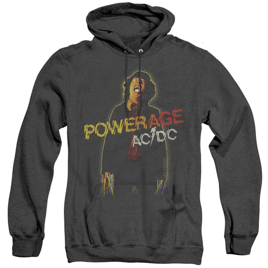 AC\DC : POWERAGE ADULT HEATHER HOODIE BLACK 2X