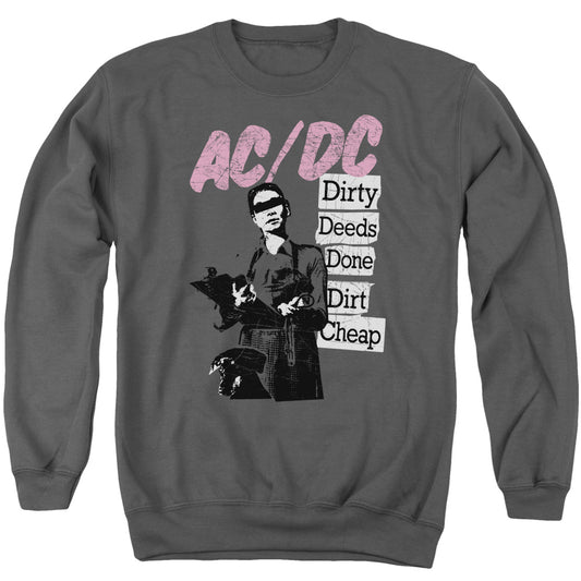 AC\DC : DIRTY DEEDS ADULT CREW SWEAT Charcoal 2X
