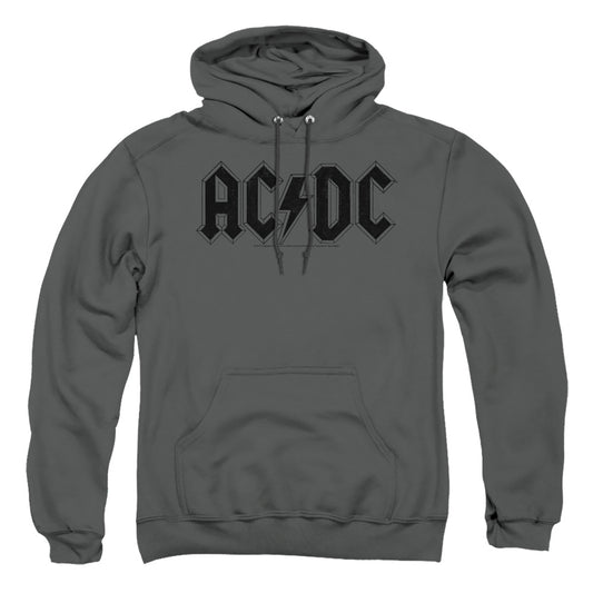 AC\DC : WORN LOGO ADULT PULL-OVER HOODIE Charcoal 2X
