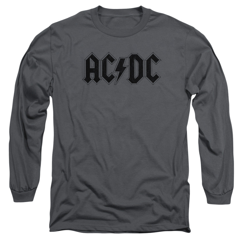 AC\DC : WORN LOGO L\S ADULT T SHIRT 18\1 Charcoal XL