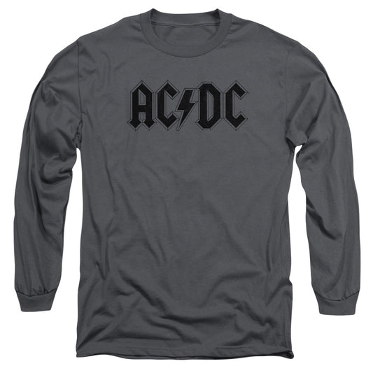AC\DC : WORN LOGO L\S ADULT T SHIRT 18\1 Charcoal XL
