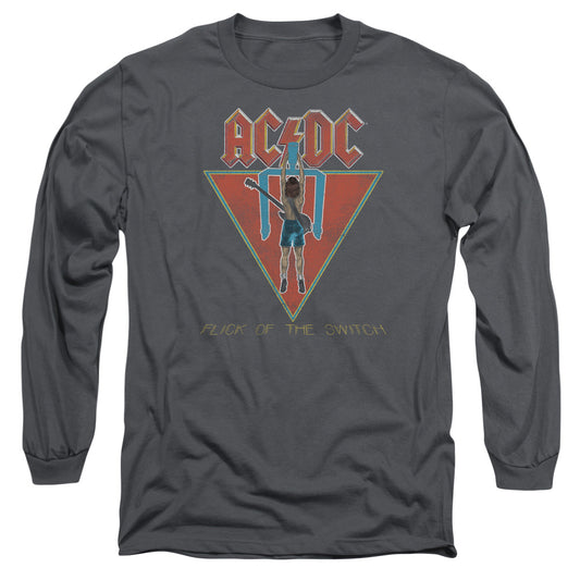 AC\DC : FLICK OF THE SWITCH L\S ADULT T SHIRT 18\1 Charcoal 2X