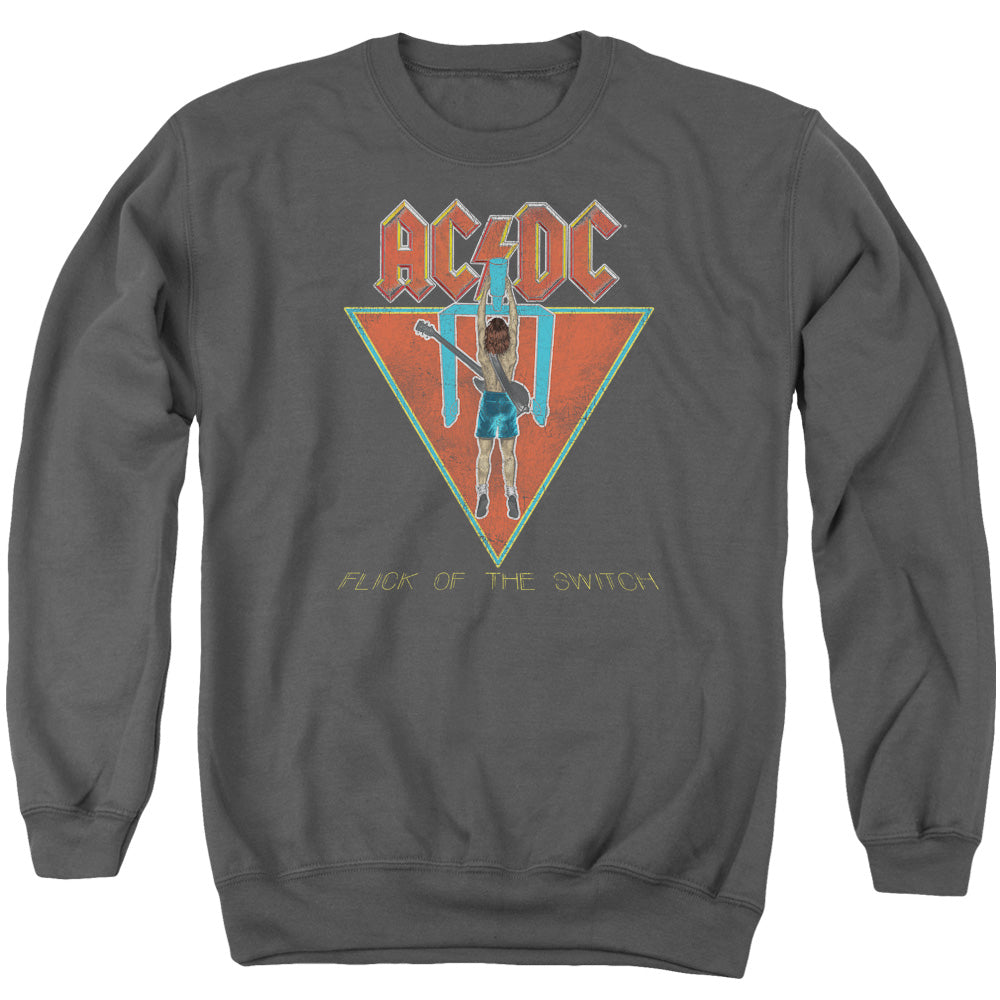 AC\DC : FLICK OF THE SWITCH ADULT CREW SWEAT Charcoal 2X