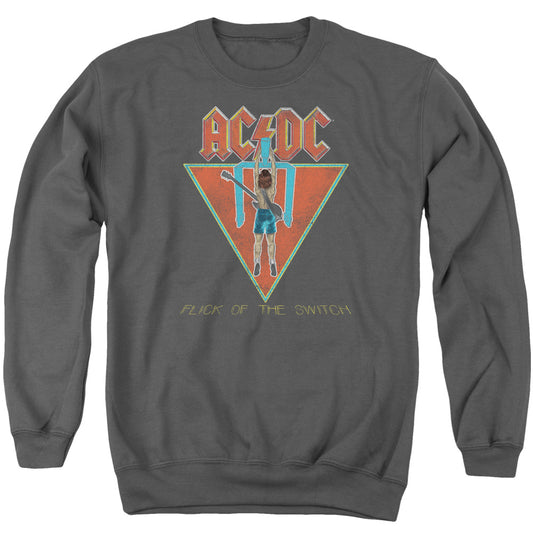 AC\DC : FLICK OF THE SWITCH ADULT CREW SWEAT Charcoal 2X