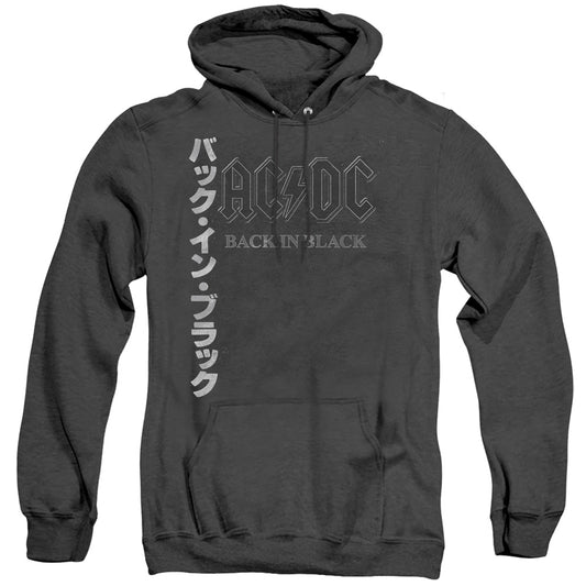 AC\DC : BACK IN THE DAY KANJI ADULT HEATHER HOODIE BLACK 2X